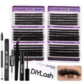 Doe-het-zelf wimperverlengingsset met 10-18 mm individuele wimpers en tools - Wimperset Met Zwarte Pincet / Zwart