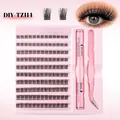 C-curl DIY lash extension kit with 10 rows of cluster lashes, bond and seal, and tweezers - 3D Voluminous Style (DIY-TZ114)
