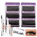 DIY cluster wimperverlenging set met zwarte individuele wimpers 10-18mm en tools - Wimperset Met Witte Pincet / Wit