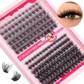 Ciuffi di ciglia finte fai-da-te 10-18mm curva D volume denso in vassoio rosa - DIY-SET-333