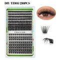 DIY cluster lashes set 216pcs 10-16mm C curl dense voluminous black fiber extensions - DIY-TZ105 Style