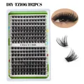 DIY Cluster Wimpern Set 192Stk 10-16mm Mix C-Curl schwarz füllige Verlängerung - DIY-TZ106 Stil