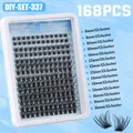 DIY eyelash extension kit with 168 clusters in 8-16mm lengths for a natural fiber look - Segmented Eyelash Tray / DIY-SET-337