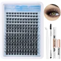 DIY cluster lash extension kit with 8-16mm individual lashes, glue, and tweezers - Full Eyelash Extension Kit / DIY-SET-337 (With White Tool Set)