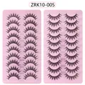 Set da 20 paia di ciglia finte naturali e folte in vassoi rosa, SKU ZRK10-005 - Stile Naturale Wispy (ZRK10-005)