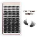 DIY cluster lash kit with 192 pieces in 8-18mm lengths for a dense DD curl look - TZ108 Style