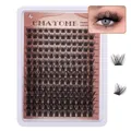 DIY cluster lash extension kit in black synthetic fiber with 10mm to 18mm lengths - DIY-SET-332 / Single Tray Only