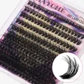 DIY clusterwimpers set met pluizige individuele segmenten in paars marmeren doosje - 60D Stijl