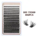 DIY cluster lashes kit 192pcs with 8-18mm length black mixed volume eyelash extensions - TZ109 Style