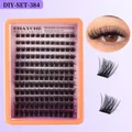 DIY cluster wimpers set met natuurlijk volume en lengtes van 10-18mm voor extensions - Natuurlijke Lange Gesegmenteerde Wimpers (DIY-SET-384)
