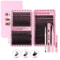 Kit extension ciglia a ciuffetti fai-da-te con lunghezze 8-16 mm e accessori - Ciglia Miste 60D/80D/100D Con Kit 4 Strumenti (DIY-JMS-065)