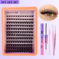 DIY individuele wimperverlenging set met 10-18mm clusters, bond and seal en een pincet - Dichte Wimperverlenging Volledige Set Combo (DIY-SET-387)