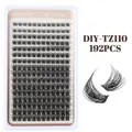 DIY cluster wimperextensies set met 192 stuks in 8-18mm lengtes en D-krul - TZ110 Stijl