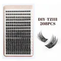 DIY cluster wimperset 208 stuks in 8-18mm lengte zwarte synthetische wimperextensions - TZ111 Stijl
