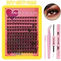 DIY eyelash extension kit with 240 clusters, glue, and tweezers for a voluminous look - Lashes with Pink Tools Set (DIY-SET-524)