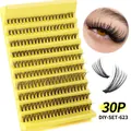 DIY cluster eyelash extension set with 30D and 100D volume in natural black finish - 30D Cluster Eyelashes (DIY-SET-623)