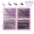 DIY cluster eyelash kit with 480 pieces featuring 10D-40D volume and 10-16mm lengths - 480 Clusters (10D-40D) Without Tools (DIY-JMS-198)