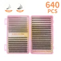 640 STUKS DIY-wimperclusterkit met 10D en 20D mix-dichtheid in 10-16mm lengte - Diy-jms-180 [10d+20d] 640 Clusters