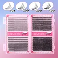 DIY cluster lashes set in 10D to 40D volume density featuring natural black finish - 10D-40D Mixed Style (No Tools)