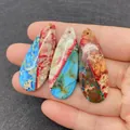Pendenti a goccia in pietra imperiale con trame naturali blu e rosse per gioielli fai da te - Texture Blu Rosso Bianco (1#)