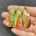 Ciondolo a goccia in pietra imperiale colorata con motivi naturali per gioielli fai da te - Texture Rosso Verde Giallo Marrone (4#)