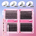 DIY cluster eyelash extension kit with 30D-60D volume clusters and pink tools set - 30D-60D Mixed Style (With Pink Tool Set)