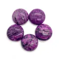 Cabochons ronds en agate dentelle violette naturelle avec motifs nuageux uniques - Violet