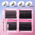 DIY wimperverlengingsset met 30D 40D clusters, roze Bond Seal lijm en een pincet - 50D-100D Gemengde Stijl (Met Roze Gereedschapset)