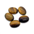 Set of five oval 13x18mm tiger eye stone cabochons with chatoyancy for DIY jewelry - 13x18mm / Tiger's Eye