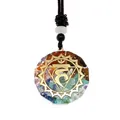 Collier énergétique Orgone avec cristaux colorés et pendentif symbole yoga Vishuddha - Style Symbole Yoga Vishuddha (21)