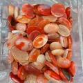 Bulk red agate 13x18mm oval cabochon stones with polished finish and natural patterns - 13x18mm / Red