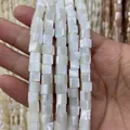 Iridescent white square mother of pearl shell beads for jewelry making DIY craft - Square Cube Style (No. 3) / 6x6mm