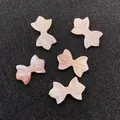 Fünf rosa Schleifen-Anhänger aus Perlmuttmuschel für die DIY-Schmuckherstellung - Rosa