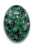 Gepolijste ovale robijn in zoisiet cabochon met groene en paarse patronen - Cabochon / 6X8mm / Robijn Zoisiet