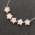 Cinque perle in madreperla naturale a forma di stella per creazione gioielli DIY - Pentagramma / Rosa