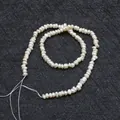 Strand of 3-4mm natural freshwater pearls in irregular white shapes for DIY jewelry making - 3-4mm, 13g / White