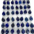 Pendentifs gouttes en lapis-lazuli avec fermoir argenté pour création de bijoux DIY - Forme de goutte facettée / Lapis-lazuli
