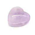 Polierter herzförmiger Amethyst Naturstein mit transparenter Textur und Mineralmaserung - 40mm / Hellviolett (Nr.2)