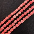 Roze gesneden bloemknop kralen voor DIY sieraden en het maken van oorbellen - Tulpenvorm / 8x11mm (50 stuks/verpakking)
