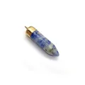 Blauer Lapislazuli Sechskant-Anhänger mit goldener Metallöse für DIY-Halsketten - Blaupunktstein