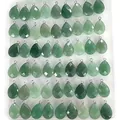 Pendentifs en aventurine verte facettée en forme de goutte pour création de bijoux - Forme de goutte facettée / Aventurine Verte