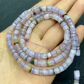 Hellviolette gefärbte Muschel-Fassperlen für DIY-Schmuckherstellung und Halsketten - 5-8 mm / Lila Braun Gefleckt (Nr.24)