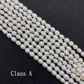 Perles d'eau douce blanches forme riz classe A pour création de bijoux DIY - 2-3mm / Lettre A
