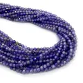 Macro-opname van 2-3mm gefacetteerde paarse ioliet steenkralen voor DIY-sieraden - Kleine Stijl / Indigo Paars (No.2)
