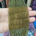 Gros plan de perles de pierre naturelle facettées vert olive 3mm pour bijoux DIY - 3mm / Vert Olive (No. 37)