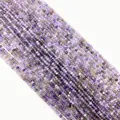 Macro detail of faceted natural amethyst beads with fine polished surfaces for DIY jewelry - Faceted Round Beads / No.1 Amethyst