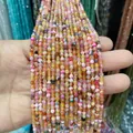 Gros plan de perles colorées de 3mm en améthyste et calcédoine pour bijoux DIY - 3mm / Mélange Coloré (No. 35)