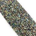 Faceted African Turquoise round beads with natural mottled texture for DIY jewelry making - 2x3mm (5g) / Dragon Blood Jasper