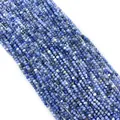 Faceted natural blue sodalite 2-4mm beads with unique marbled pattern for jewelry making - Blue Spot Stone