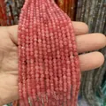 Perles rondes en pierre naturelle rose pour la création de bijoux et colliers DIY - 3mm / Rose (N°8)